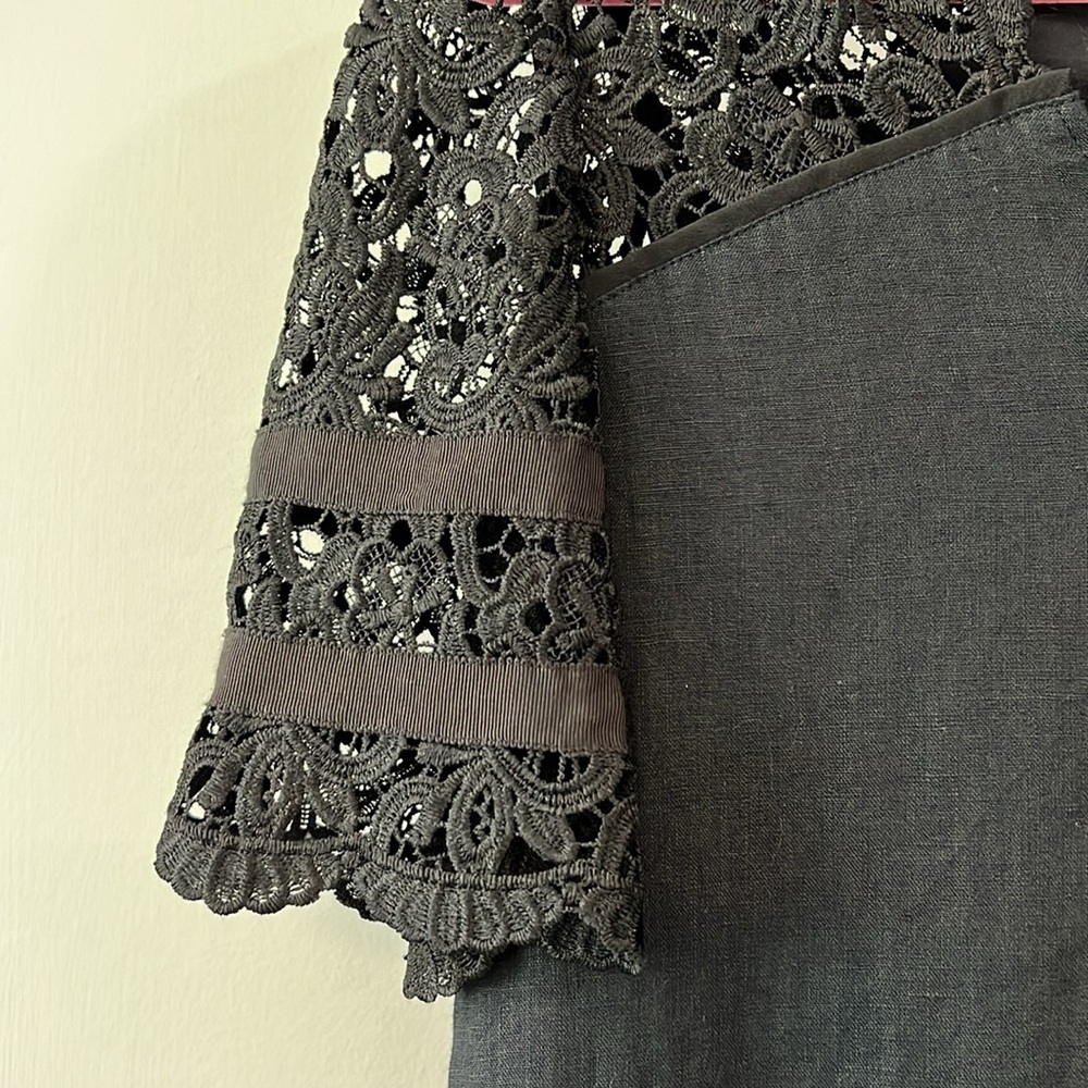 Escada Sport - see measurements, black linen lace dress - Picture 4 of 11